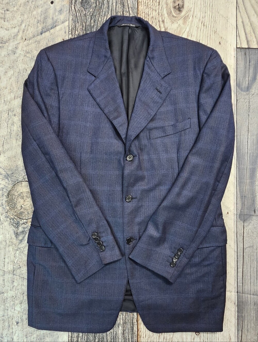 Canali Tessuto Super 120's Wool Blazer Jacket Made In Italy Men's Size 44 EUR 54